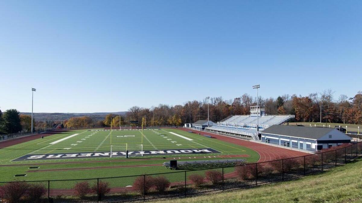 Philipsburg-Osceola’s new football stadium behind the high school.