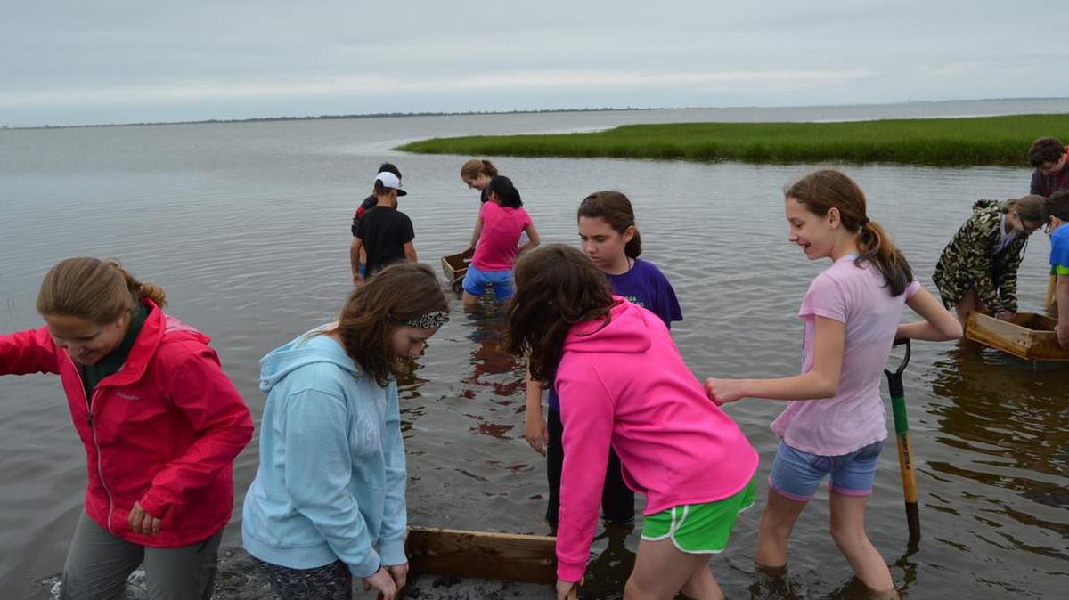 Fifth graders at YSCP take a yearly trip to Wallops Island, where they clean trash from the shore.