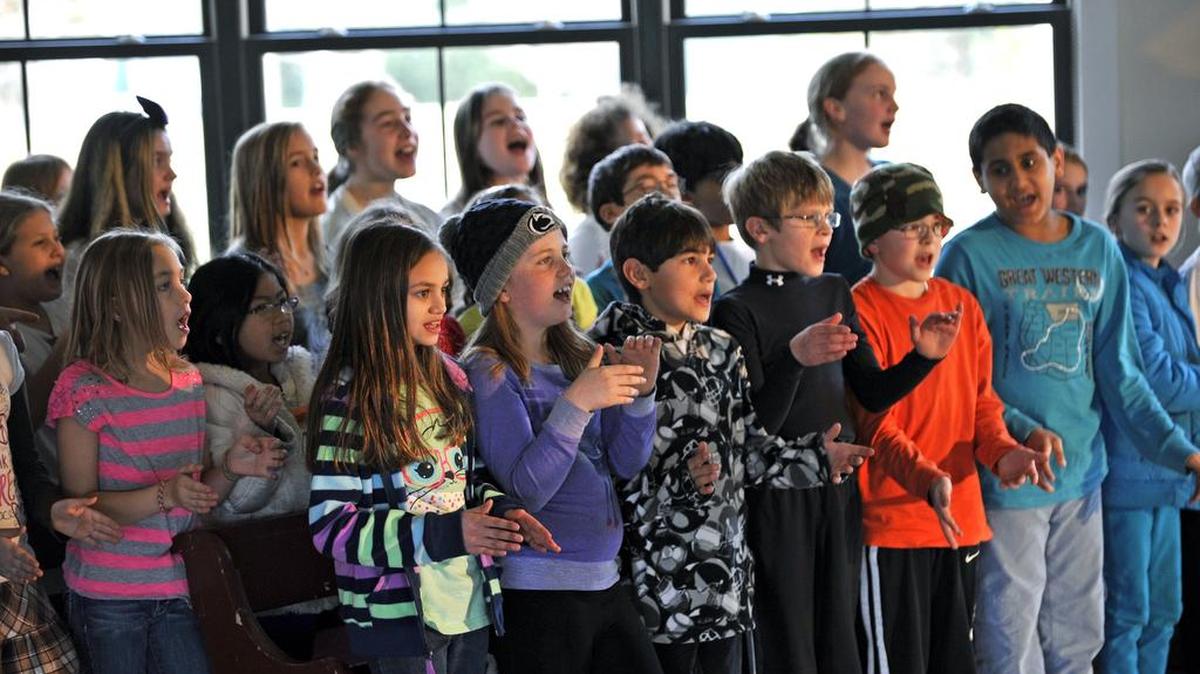 The State College Friends School’s Peace Choir performs on Martin Luther King Jr. Day in 2014. The choir will perform “King in Montgomery — Ten Years in the Nonviolent Civil Rights Movement,” along with middle school students and the State College Community Choir at 7 p.m. Monday in the community room of State College Friends School at 1900 University Drive.
