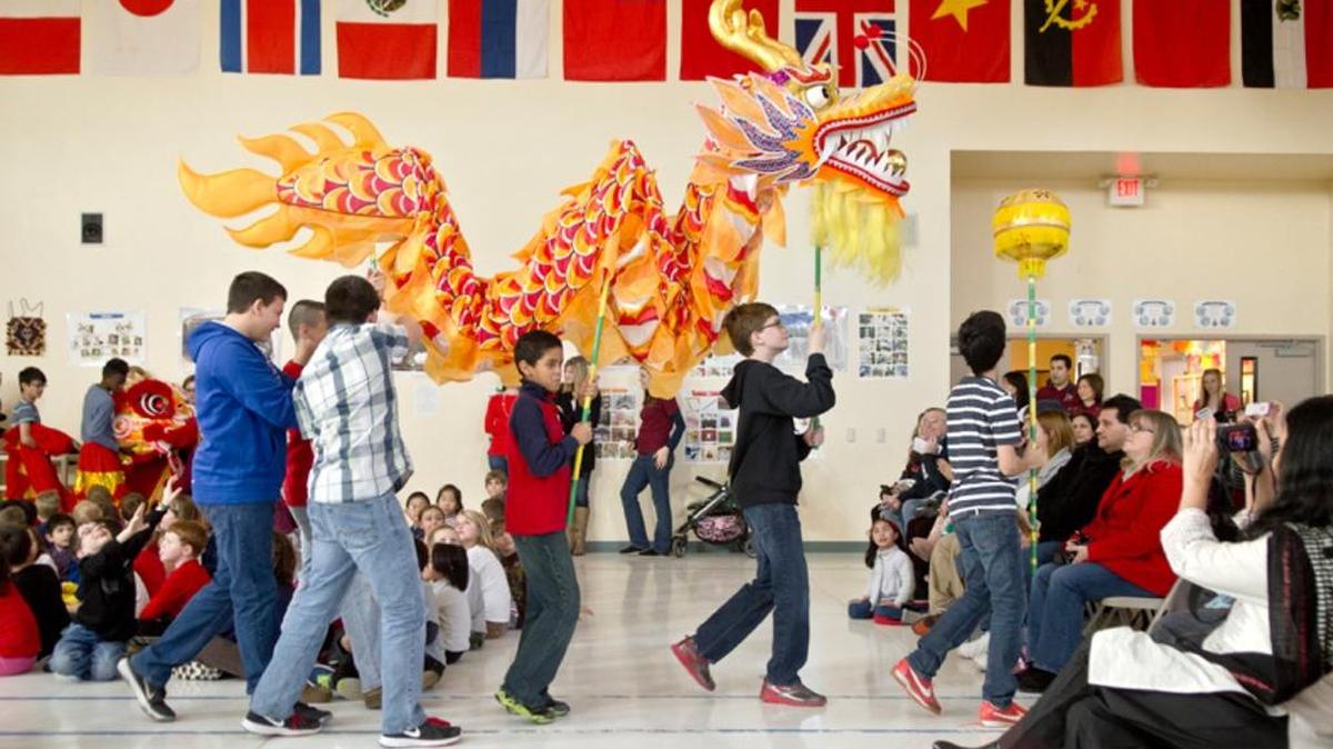 Students celebrate Chinese New Year at Young Scholars of Central Pennsylvania Charter School.