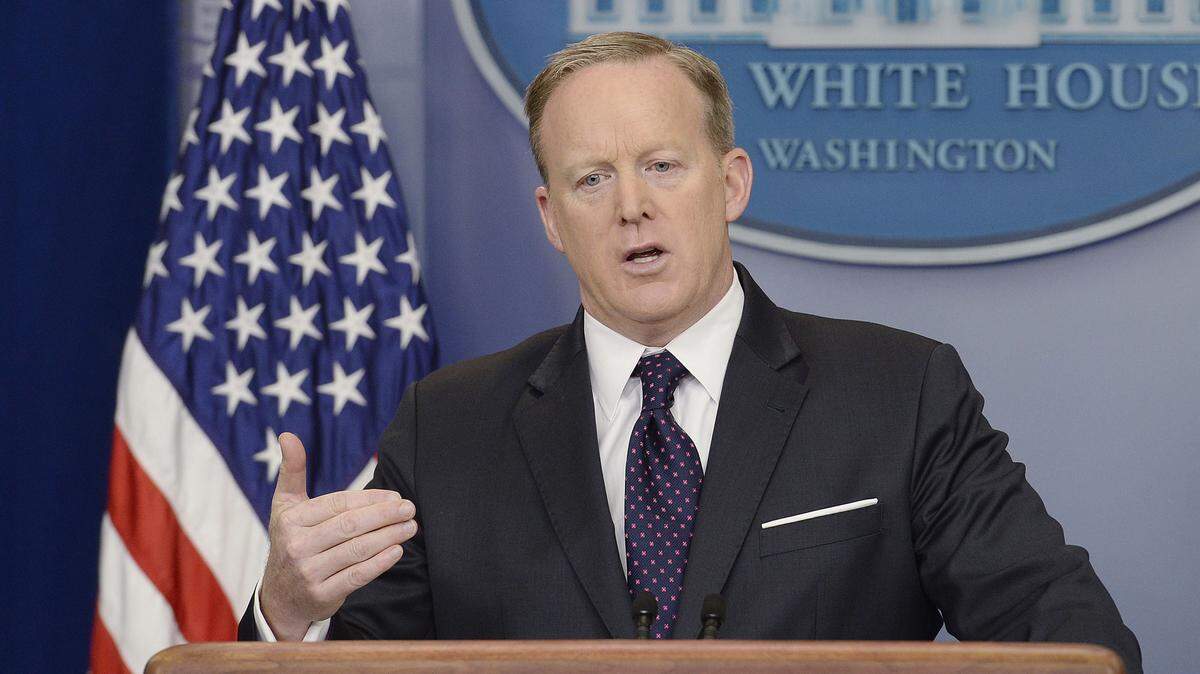 Former White House Press Secretary Sean Spicer speaks during the daily briefing at the White House on Wednesday, March 29, 2017 in Washington, D.C.