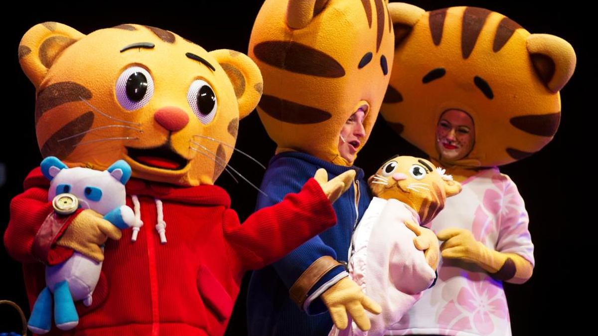Daniel Tiger and friends perform during “Daniel Tiger’s Neighborhood Live” on Sundayat Penn State’s Eisenhower Auditorium. WPSU Kids, a 24/7 digital channel aimed exclusively at children is launching Monday.