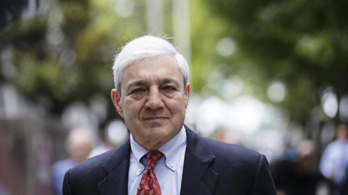 Former Penn State President Graham Spanier departs after his sentencing hearing on June 2 at the Dauphin County Courthouse in Harrisburg.