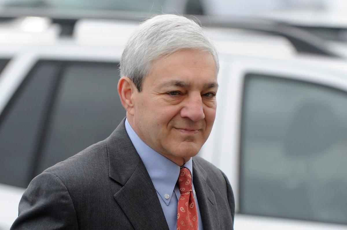 Graham Spanier arrives at his arraignment in Harrisburg, Pa. on Wednesday, November 7, 2012.