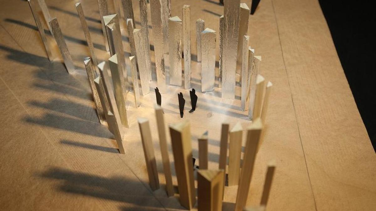 Penn State unveiled the design of a permanent commemoration of the “All In” diversity program Thursday. The installation will echo a forest and be located near Old Main. It was designed by visiting professor Juan Ruescas.