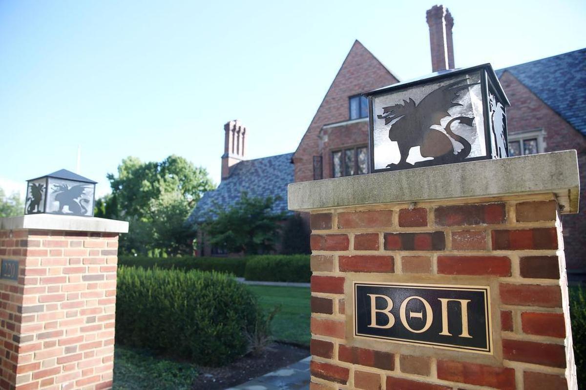A view of the former Beta Theta Pi fraternity house on Sept. 8, 2017.