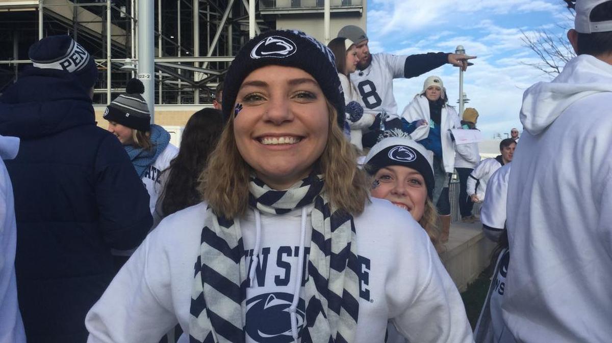 Alex Ebanina prepares to enter Beaver Stadium on Saturday for Penn State’s last home football game of the season.