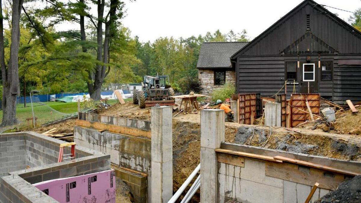 Shaver’s Creek Environmental Center continues renovations on the Forestry Building and a new classroom building on Thursday.