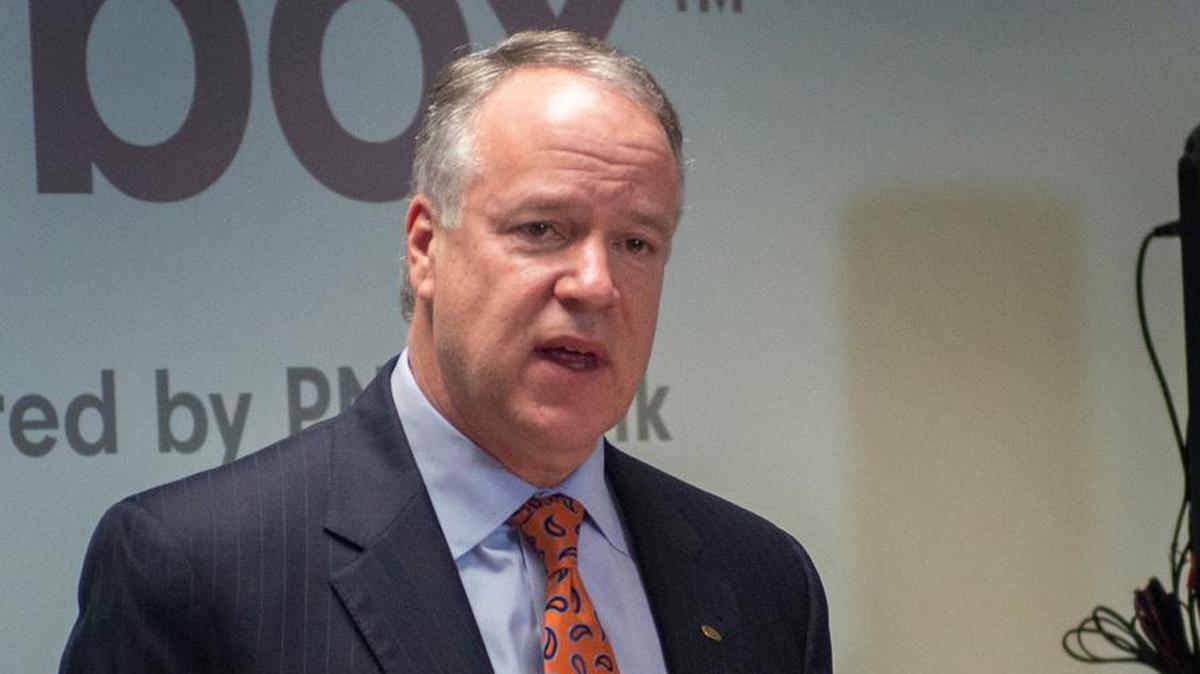 Jim Hoehn, regional president of PNC Bank of Central Pennsylvania, spoke Monday about the $1 million dollar grant from PNC to support Happy Valley LaunchBox.
