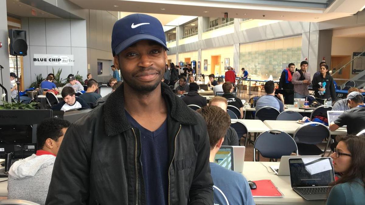 Isaiah Harrison, 27, attended his first HackPSU last year not knowing how to code. After the experience, he decided to refocus his career path and spent nearly every day coding, building his skills through cheap and free online courses. He's since created a game app set to launch on iOS before he graduates in May.