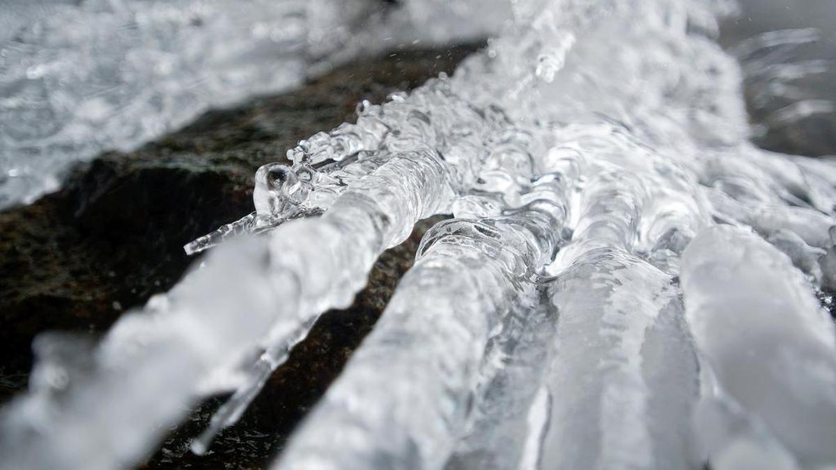 Icicles form in Rush Township.