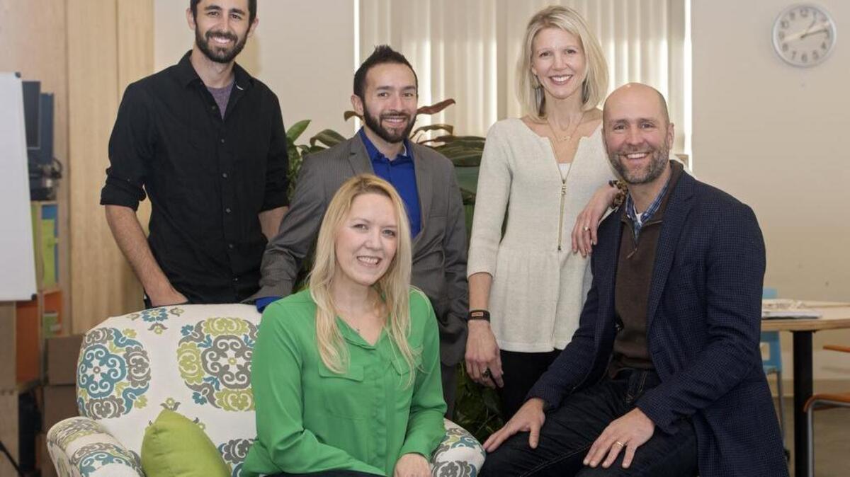 Spud Marshall, of co.space, Andres Munar of Movement Mortgage, Amy Frank of The Makery, Melissa Hombosky of 3twenty9 design and Jeremy Frank of KCF Technologies are among a new generation of business leaders in Centre County.