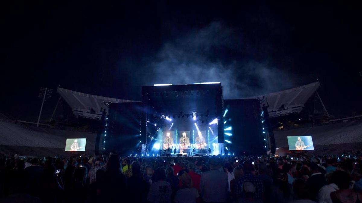 The crowd sings along with Blake Shelton in July at Happy Valley Jam, the first-ever concert in Beaver Stadium.