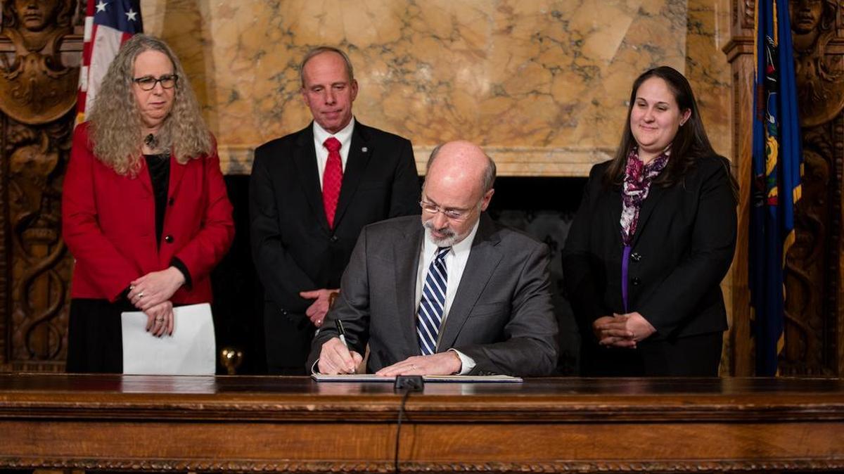 Gov. Tom Wolf declares heroin and opioid epidemic a statewide disaster emergency in Harrisburg on Wednesday.