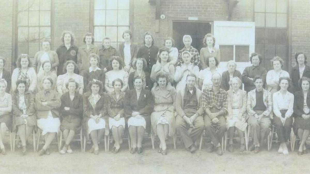 Pictured is the Spring Mills dress factory in 1946.