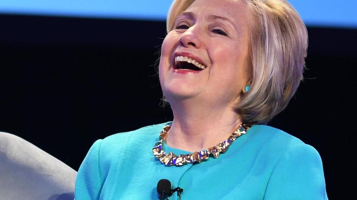 2016 Democratic presidential nominee Hillary Clinton smiles as she gives the keynote address during Geisinger’s National Healthcare Symposium Thursday, Nov. 9, 2017 in Danville.