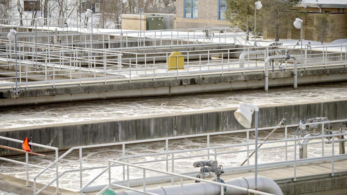 The wet sewage tanks at the University Area Joint Authority are shown in 2015. UAJA voted this week to take legal action against the State College Borough for withholding payments.