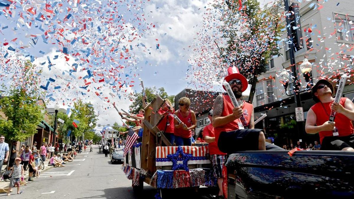 The 4th Fest pyrotechnic volunteers cover the crowd in confetti during the 4th Fest Heroes Parade in July. Grants from the Central Pennsylvania Convention and Visitors Bureau help support 4th Fest and other local events.