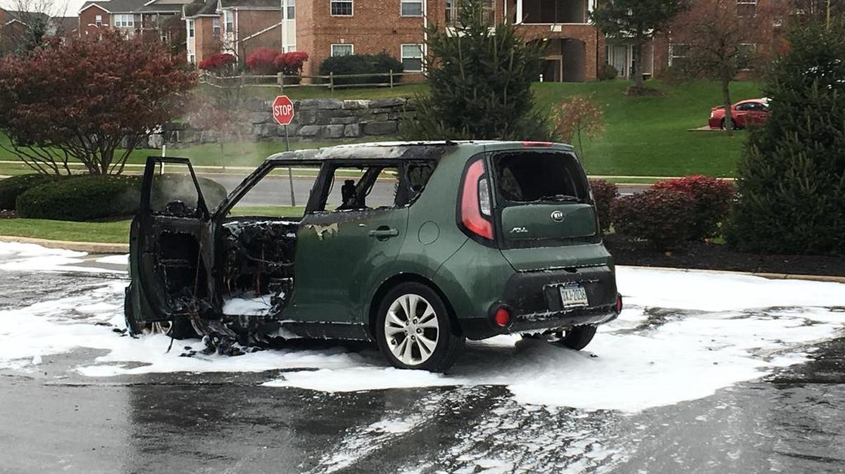 Firefighters put out a vehicle blaze Thursday, Nov. 9, 2017.