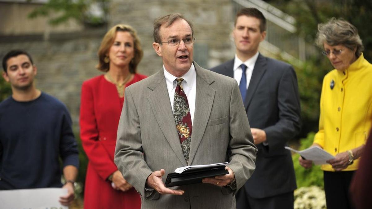 Rep. Mike Hanna, D-Lock Haven, center, has built a strong campaign donor base over his 25 years in public office.