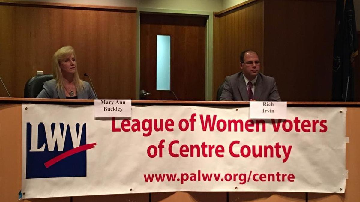 Mary Ann Buckley, of Walker Township, and Rep. Rich Irvin, R-Spruce Creek Township, faced off during a Republican primary candidate debate Tuesday hosted by the Centre County League of Women Voters.