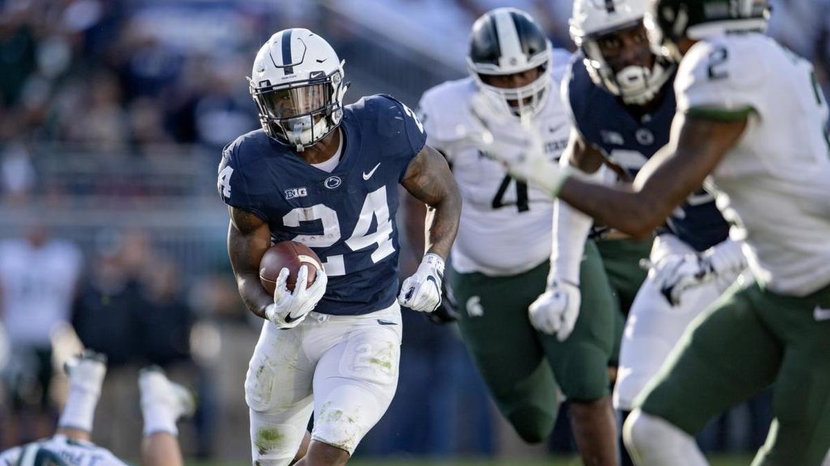 Miles Sanders didn’t have any catches against Michigan State — but that changed a week later at Indiana.