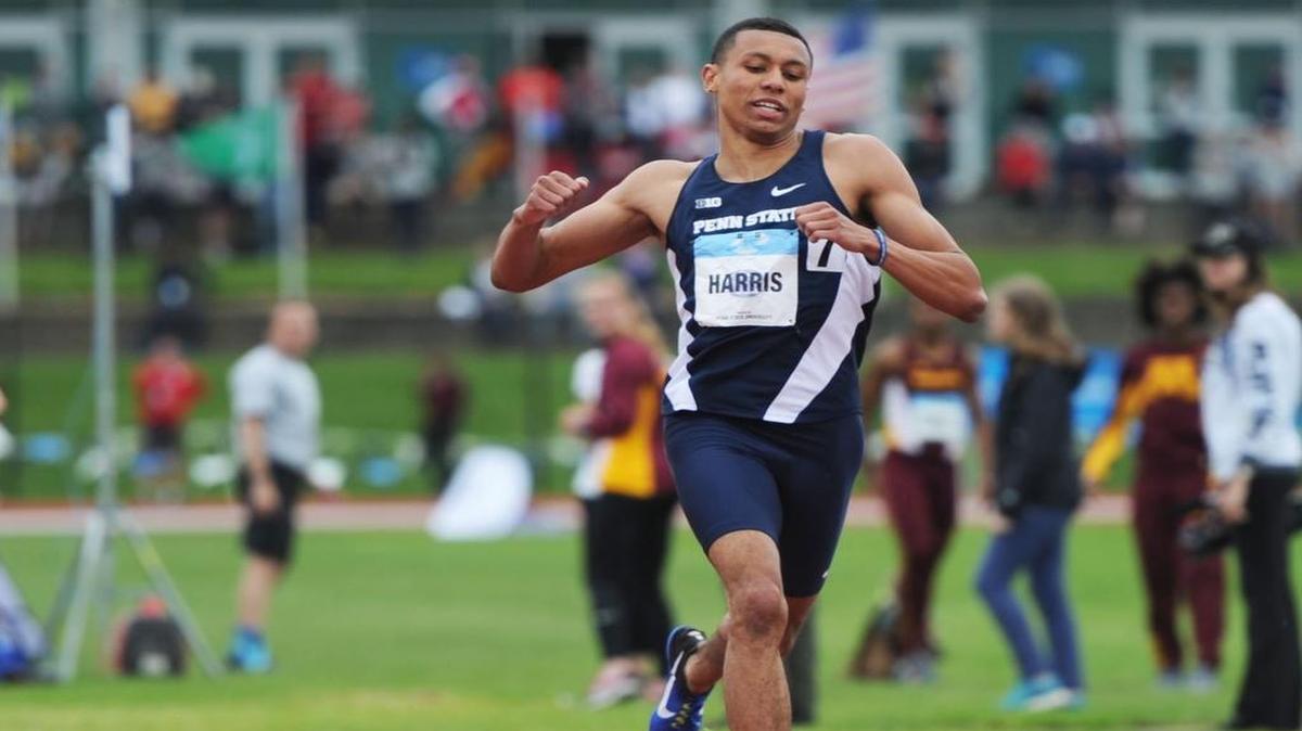 Penn State’s Isaiah Harris, seen here at the Big Ten championships, finished second Friday in the NCAA championships by claiming silver in the 800 meters.
