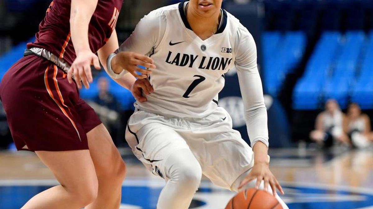 Penn State’s Amari Carter, facing Virginia Tech last season, had 19 points, six rebounds and five assists in the Lady Lions’ 86-72 win over Siena on Friday.