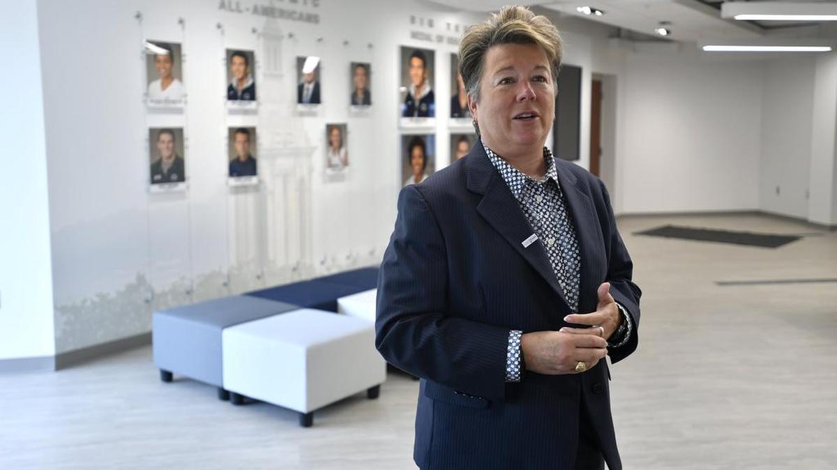 Athletic Director Sandy Barbour, seen here in the Morgan Academic Center, expressed pride Wednesday after the university delivered a 90 percent graduation success rate with its student-athletes.