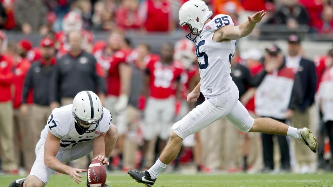 Penn State kicker Tyler Davis makes a field goal during the TaxSlayer Bowl against Georgia in January at EverBank Field in Jacksonville, Fla.