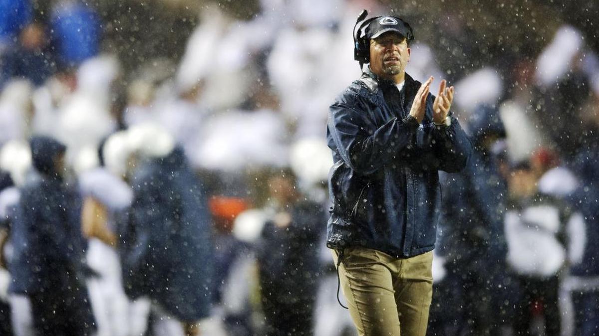 Penn State coach James Franklin, seen here at Rutgers last season, is preparing for the Scarlet Knights at noon Saturday. He acknowledged his team essentially let the Buckeyes beat them twice — but he said the Nittany Lions are focused this week.