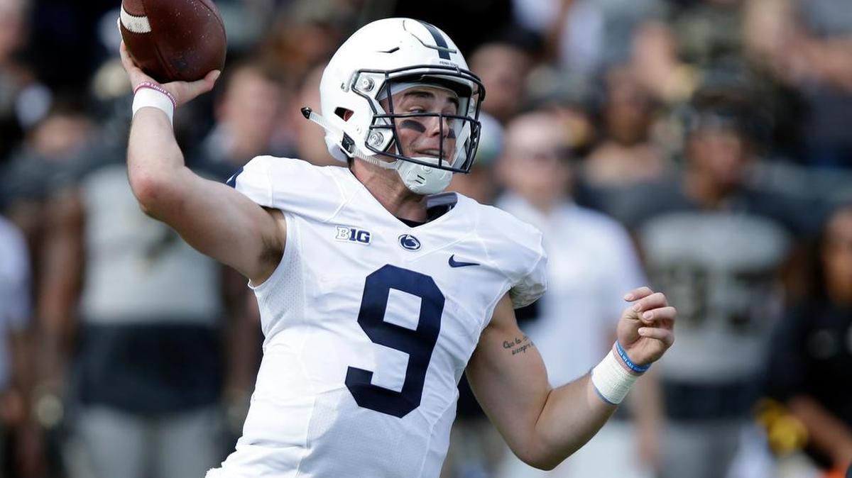 Penn State quarterback Trace McSorley throws a pass during the first half of an NCAA college football game against Purdue in West Lafayette, Ind., Saturday, Oct. 29, 2016. (AP Photo/Michael Conroy)