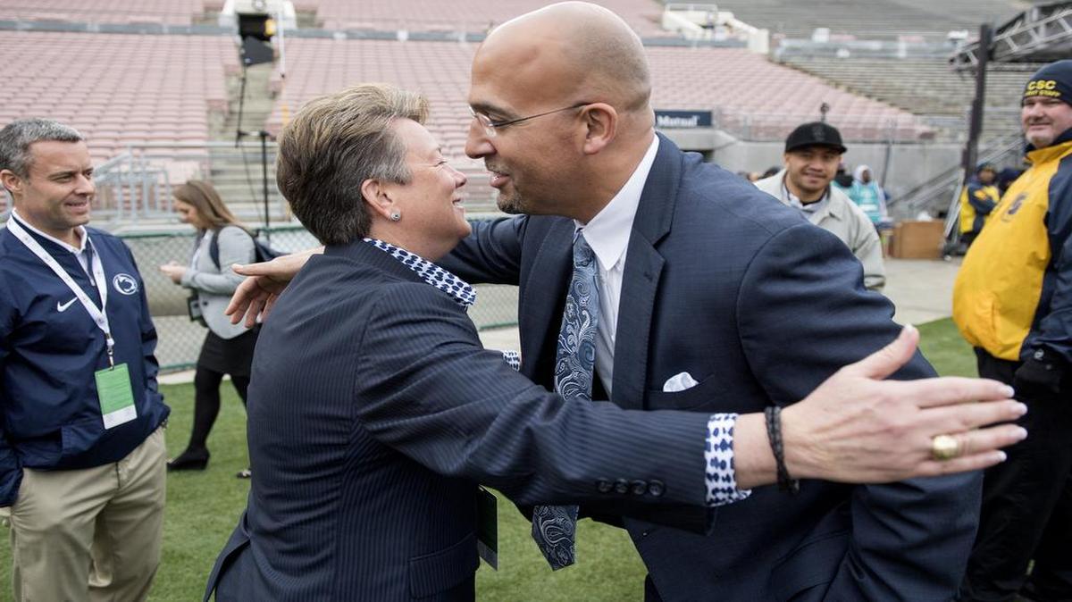 Athletic director Sandy Barbour is curious about the idea of endorsements, but coach James Franklin says, "I have a personal opinion on a surface-level understanding. But I'd rather do a deep dive before I answer."