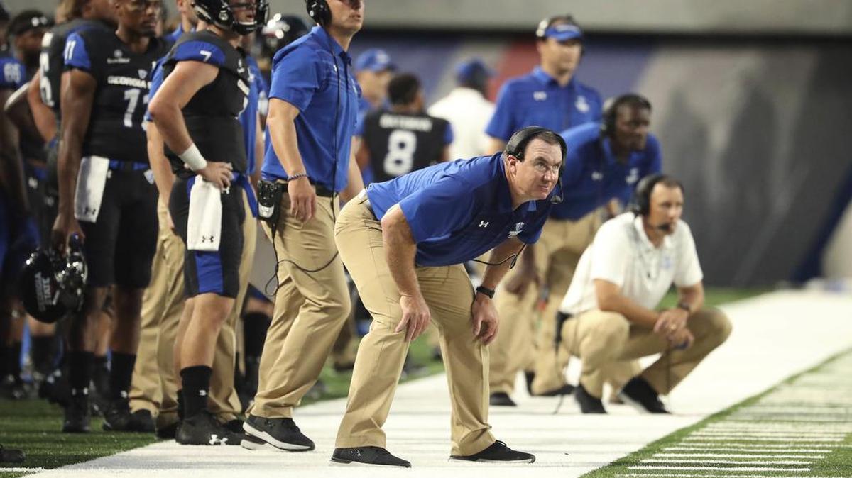 Georgia State head coach Shawn Elliott watches a field goal attempt in the first half against Tennessee State on Aug. 31. Elliott and the Panthers will take on Penn State at 7:30 p.m. Saturday.