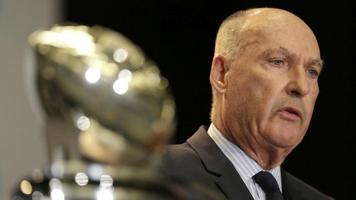 Big Ten commissioner Jim Delany, seen here during as past Big Ten media day, said Wednesday that there has been “more discussion” about eliminating divisions in the conference.