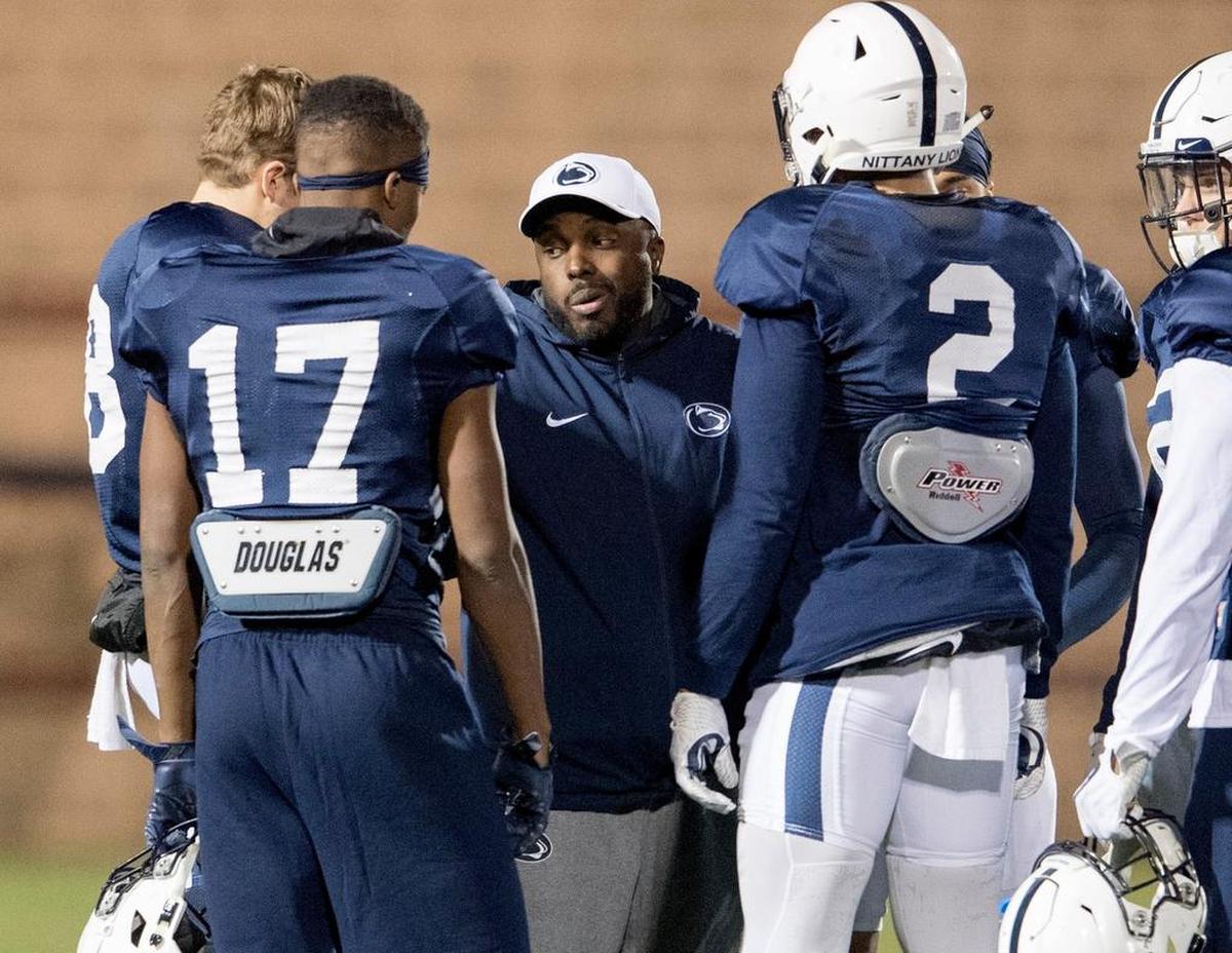 Former Penn State safeties coach Tim Banks, seen here in 2017, coached past Nittany Lions such as Marcus Allen.