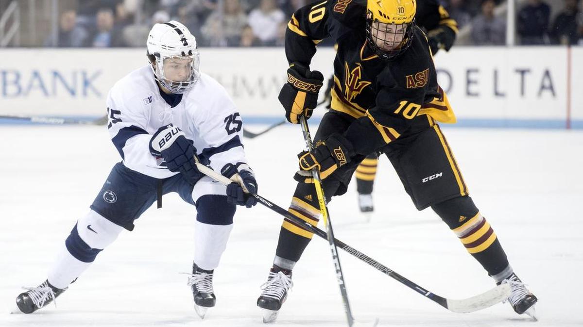 Penn State freshman Denis Smirnov (25) is among the nation’s leading scorers this season with 15 goals and 22 points.