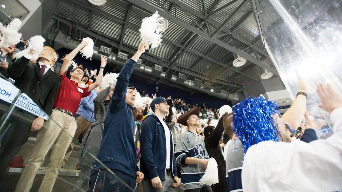 Penn State hockey fans, seen here last season, were clearly deflated Saturday after a football loss against Ohio State.