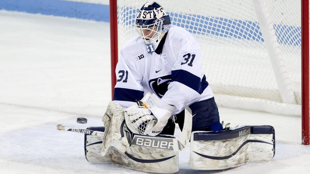 The Three Rivers Classic will provide a homecoming for a pair of Nittany Lions, among the seven Pennsylvania natives on the roster. Freshman forward Matt Mendelson is from Upper St. Clair, and goalie Matthew Skoff, pictured, hails from McKees Rocks.