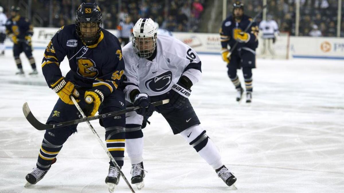 Penn State’s Andrew Sturtz, seen here last season, finished Sunday with a goal and an assist in the Nittany Lions’ 6-3 loss to Minnesota