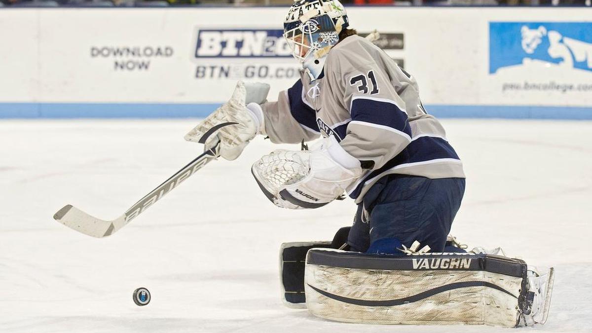 Penn State’s Matthew Skoff made 28 saves in a 6-1 win over Michigan State on Friday.