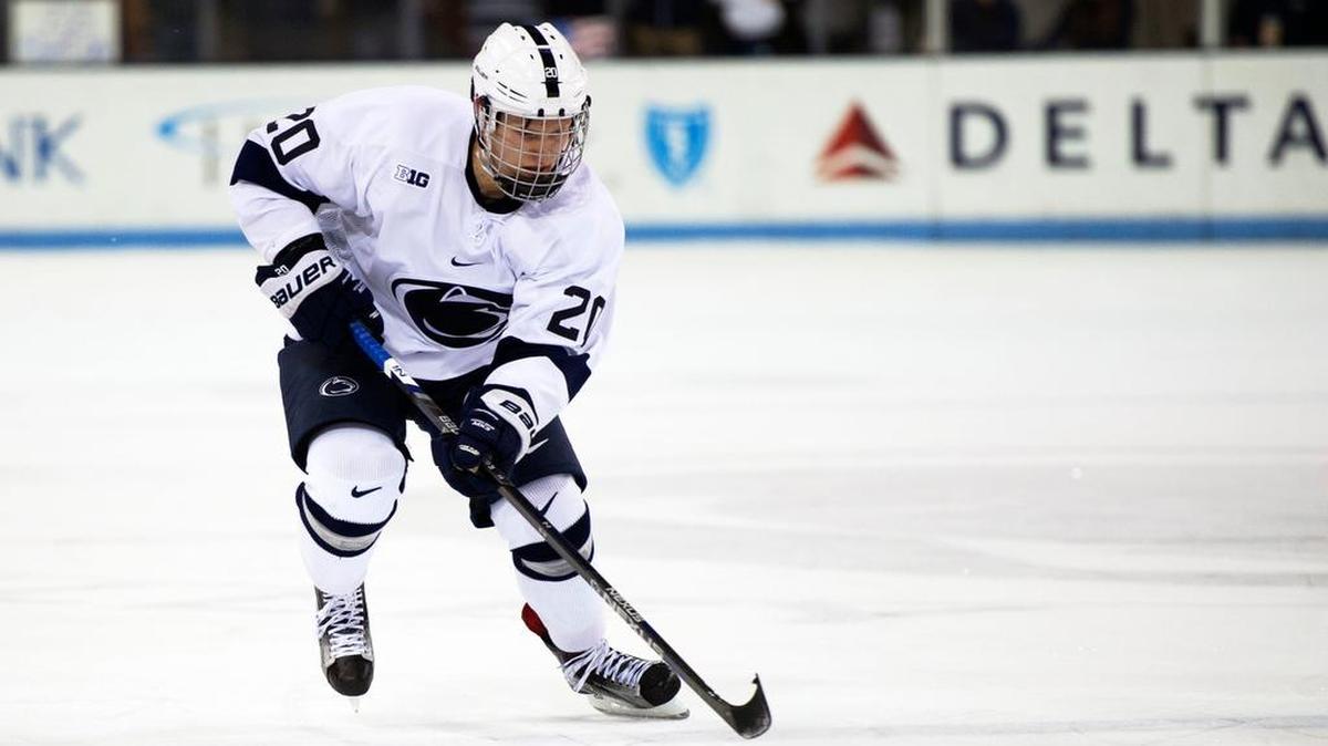Penn State defenseman Erik Auto and the Nittany Lions host Arizona State on Friday at Saturday at Pegula Ice Arena.
