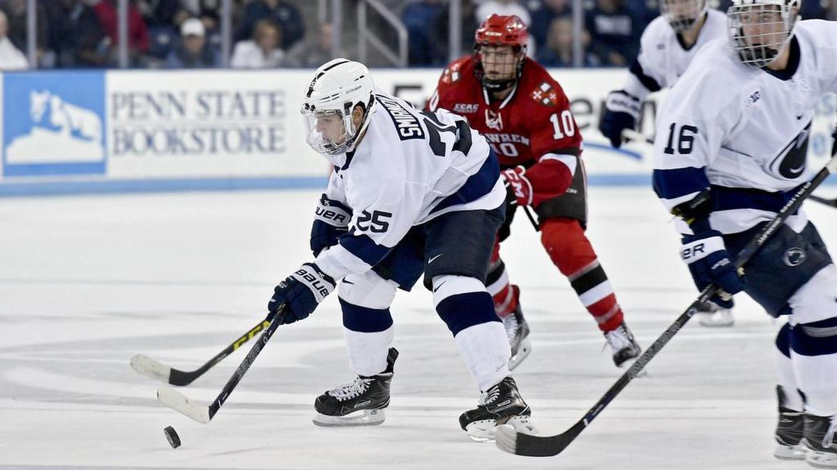 Penn State’s Denis Smirnov, skating against St. Lawrence last season, returning to the lineup last weekend at Ohio State after missing the last month with an illness.