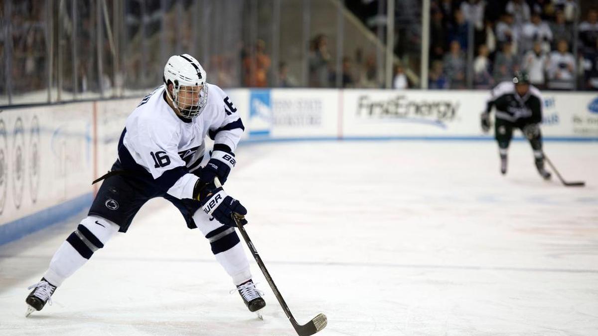 Penn State forward Andrew Sturtz is one of three Nittany Lions nominated for the Hobey Baker Memorial Award, given annually to college hockey’s best player.