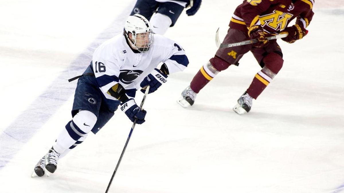 Penn State’s Andrew Sturtz leads the team with 11 goals this season heading into this weekend’s games at Ohio State.