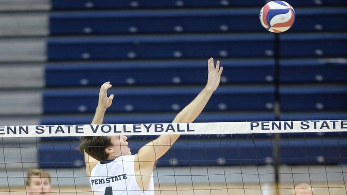 Penn State’s Luke Braswell (4) had to wait two years to hit the court with the Nittany Lions due to the team’s depth. Since making his return to competition, the setter has his team hitting .285 this season and is averaging 10.48 assists per set.