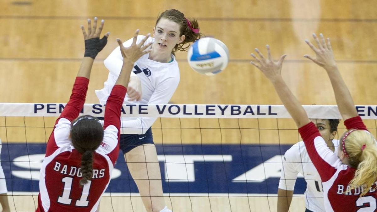 Former Penn State player Megan Courtney, seen here in 2015, helped the U.S. women’s national team to a pair of victories over the weekend and a berth in the FIVB World Grand Prix final round.