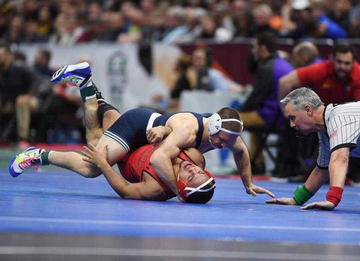 Zain Retherford's fall of Maryland's Alfred Bannister in the second round of the NCAA Division I Wrestling Championships on March 15 at Quicken Loans Arena in Cleveland tied him for first place with David Taylor and Josh Moore on Penn State's all-time pin record with 53.