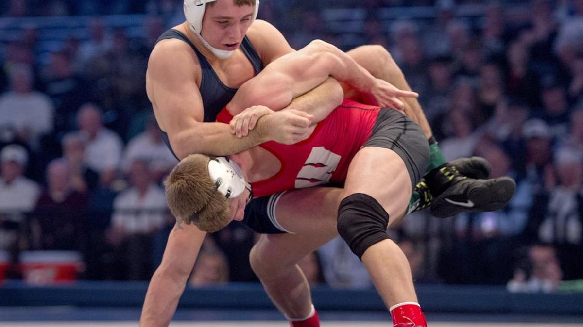 Penn State’s Zain Retherford will be one of the highlights during the middleweight bouts during the Nittany Lions’ match with Rider on Saturday.