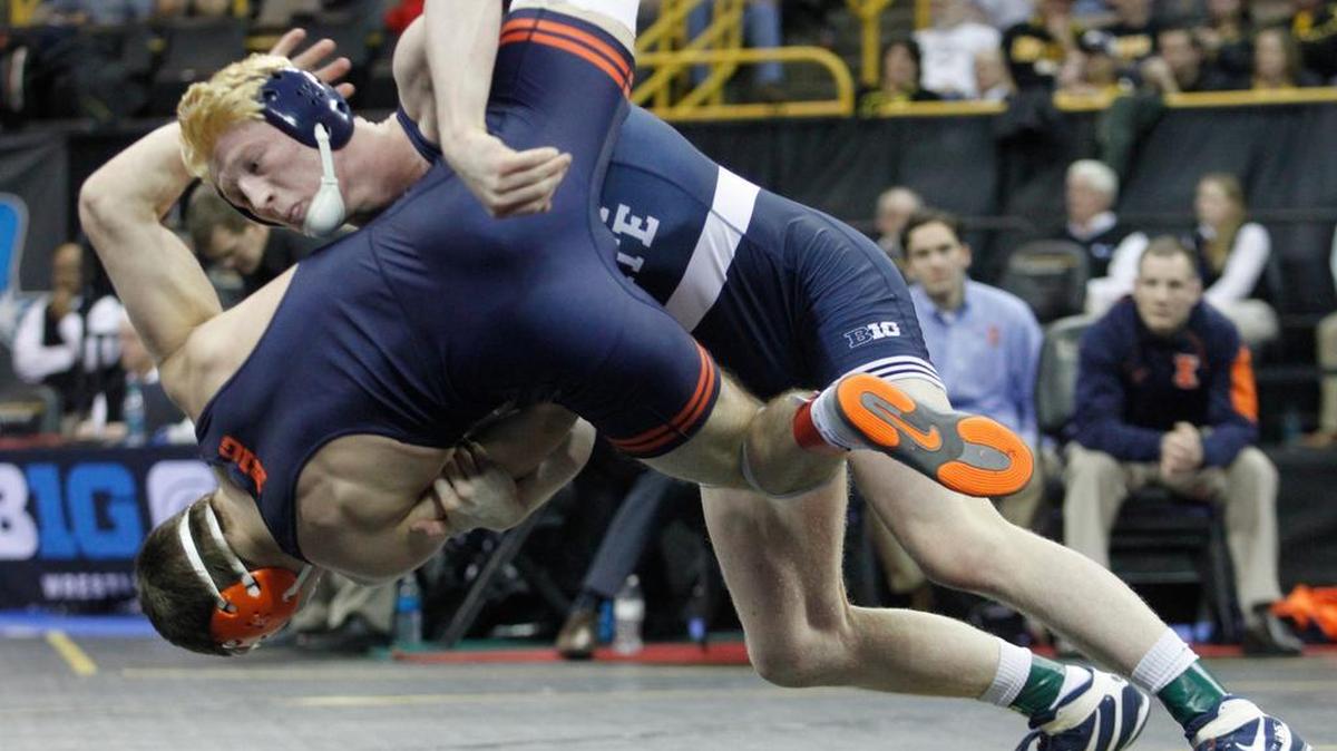 Penn State’s Bo Nickal, right, was named the top seed of the 174-pound weight class for the NCAA Tournament on Wednesday when the NCAA released the brackets. Zain Retherford (149) and Morgan McIntosh (197) were also named No. 1 seeds for the Nittany Lions.